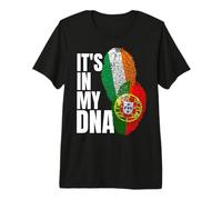Portuguese and Irish DNA Mix Flag Heritage Premium T-Shirt
