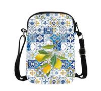 Portuguese Cross Body Bag Tuscan Themed Messenger Bag Italy Majolica Print Shoulder Bag Italian La dolce Vita Gift (Lemon CB)