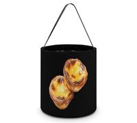 Portuguese Egg Tarts Large Easter Basket Candy Bags Canva Tote Bag Portable Hallowee Bucket