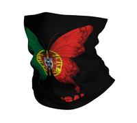 Portuguese Flag Butterfly Facial Covering Multifunctional Neck Warmer Windproof Balaclava For Outdoor Workout Men 26X30CM