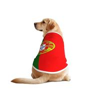 Portuguese Flag Dog Shirt Vest Dog Clothes- Breathable Cooling for Big Dogs, Sun Protection Comfort Wear for Golden Retriever, Husky, Alaska Outdoor Activities 3X-Large