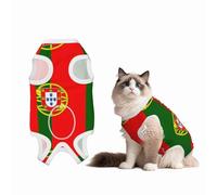 Portuguese Flag Dog Surgery Suit Recovery Suit, 100% Cotton Breathable Full Body Dog & Cat Surgical Suit with Cute Prints, Alternative to Cone for Spay Neuter Wound Care, Male & Female Pets X-Large