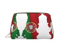 Portuguese Flag Map Printed Handheld Makeup Case, Spacious Toiletry Organizer Designed for Brushes and Toiletries