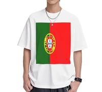 Portuguese Flag Mens T-Shirts & Womens T-Shirts, White and Black Graphic Tees for Men and Women, Soft and Breathable