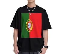 Portuguese Flag Mens T-Shirts & Womens T-Shirts, White and Black Graphic Tees for Men and Women, Soft and Breathable