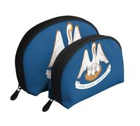 Portuguese flag Moon Cosmetic Bag, Travel Makeup Pouch, Portable Waterproof Cosmetic Pouch for Girls Women., Louisiana State Flag, One Size