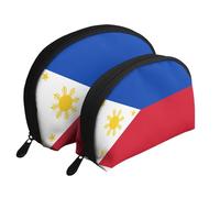 Portuguese flag Moon Cosmetic Bag, Travel Makeup Pouch, Portable Waterproof Cosmetic Pouch for Girls Women., Philippine Flag, One Size