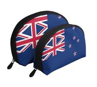 Portuguese flag Moon Cosmetic Bag, Travel Makeup Pouch, Portable Waterproof Cosmetic Pouch for Girls Women., New Zealand Flag, One Size