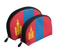 Portuguese flag Moon Cosmetic Bag, Travel Makeup Pouch, Portable Waterproof Cosmetic Pouch for Girls Women., Mongolian Flag, One Size