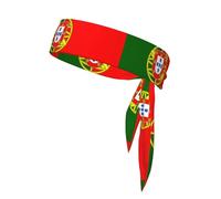 Portuguese Flag Pattern Tennis Headband for Women,Sweat Band for Workout, Head Tie for Running, Football, Basketball,Athletics