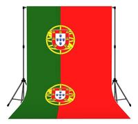 Portuguese Flag Print 5×7ft Photo Backdrop, Seamless Background Cloth for Studio and Portrait Photography(No Stand)