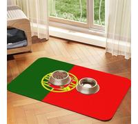 Portuguese flag print Cats Pet Bowl Placemat Pet Feeding Mats for Dogs, Non-Slip PU Leather Tablecloth for Pets