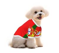 Portuguese flag Print Cotton Dog T Shirt Breathable Soft Pet Clothes, for Small Medium Large Dogs Cats