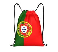 Portuguese Flag Print Gym Bag Drawstring Backpack Versatile Lightweight Sport Sack For Picnic Storage Outdoor 36X42Cm