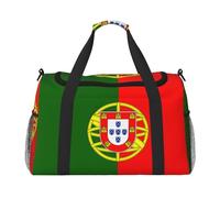 Portuguese flag Print Gym bag Large Capacity Hand Carry Bag Foldable Carry On Tote for Outdoor Activities