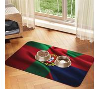 Portuguese Flag Print Pet Feeding Mat Dog Mat for Food and Water Bowl Dogs Water Dispenser Mat Dogs Accessories