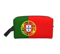 Portuguese Flag Print Portable Travel Toiletry Storage Bag Large Capacity 600D Polyester Cosmetic Storage Bag