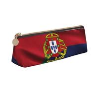 Portuguese Flag Print Student Pencil Case Large Capacity Triangle Pouch Daily Essentials School College