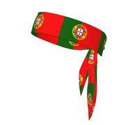 Portuguese Flag Print Tie Headband For Women Men,Ninja Headbands, Sweat Headband,For Athletic Yoga Running Gym.