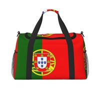 Portuguese flag print Travel Duffle Bag Gym Bag for Women,Puffer Tote Bag,Weekender Overnight Bag Organizer, Black, One Size