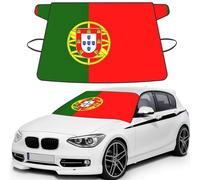 Portuguese Flag Print Windshield Cover, Durable 600d Oxford Waterproof Winter Windshield Protector