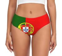 Portuguese flag Print Women's Stretch Breathe Briefs Underwear,Comfort Flex Panties