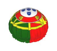 Portuguese flag Reusable Shower Cap for Women, Double Waterproof Layers Bath Hat, Hair Treatment Essentials