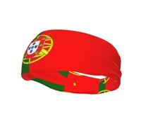 Portuguese Flag Sports Headbands Moisture Wicking Athletic Terry Cloth Sweatband Sweat Absorbing Head Band