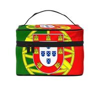Portuguese flag Women's travel cosmetic bag, (9x6.5x6.2 inches) portable large capacity cosmetic bag, large cosmetic bag storage bag for girls, Black, One Size, Black, One Size
