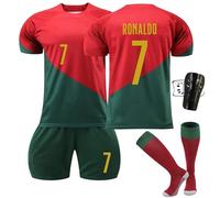 Portuguese National Team Jersey Kit for Adult/Children, No. 7 Football Kits Boys' Football Training Shirts Shorts Socks and Kneepads