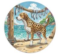 Portuguese Podengo 1000 Piece Round Puzzle for Adults Kids 14+ Pet Dog Jigsaw Puzzle Creative Unique Challenge Games Impossible Hard Difficult Challenging Puzzles 1000pcs (67.5x67.5cm)