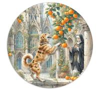 Portuguese Podengo 1000 Piece Round Puzzle for Adults Kids 14+ Pet Dog Jigsaw Puzzle Creative Unique Challenge Games Impossible Hard Difficult Challenging Puzzles 1000pcs (67.5x67.5cm)