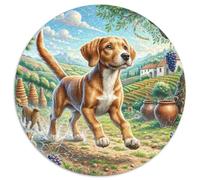Portuguese Podengo 1000 Piece Round Puzzle for Adults Kids 14+ Pet Dog Puzzles Creative Unique Challenge Games Impossible Hard Difficult Challenging Puzzles 1000pcs (67.5x67.5cm)