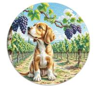 Portuguese Podengo 1000 Piece Round Puzzles For Adults And Kids Pet Dog Jigsaw Puzzles Creative Unique Challenge Games Stress Reliever Difficult Challenge 1000pcs (67.5x67.5cm)