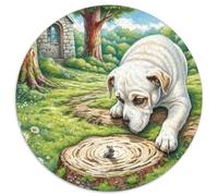 Portuguese Podengo 1000 Piece Round Puzzles for Adults Kids 14+ Pet Dog Jigsaw Puzzles Creative Unique Challenge Games Impossible Hard Difficult Challenging Puzzles 1000pcs (67.5x67.5cm)