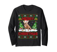 Portuguese Podengo Christmas Ugly Sweater Santa Hat Dog Xmas Long Sleeve T-Shirt