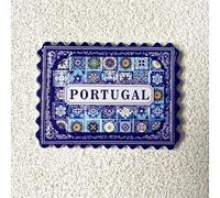 Portuguese Porto Decorative Ceramic Tile Magnet, Blue and White Azulejo Design