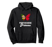 Portuguese Princess Proud Butterfly Portugal Flag Roots Pullover Hoodie