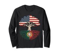 Portuguese Roots American Grown Portugal Flag Long Sleeve T-Shirt