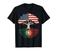 Portuguese Roots American Grown Portugal Flag T-Shirt