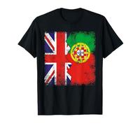 Portuguese Roots | Half British Flags | UK Portugal Vintage T-Shirt