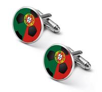 Portuguese Soccer Ball Portugal Flag Shirt Cufflinks for Men Cuff Links Tie Father Husband Wedding Business 2.0cm