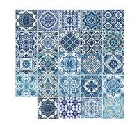 Portuguese Tile Stickers - Vintage Portuguese Design Wall Tile Decals - Authentic Waterproof Tile Decals, Easy to Apply Tile Stickers Peel and Stick for Wood, Glass, Ceramic