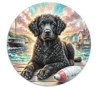 Portuguese Water Dog 1000 Piece Jigsaw Puzzles Round Jigsaw Creative Family Game Beautiful Decoration Puzzle for Adults And Kids 1000pcs (67.5x67.5cm)