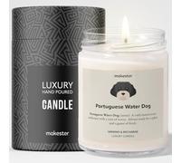 Portuguese Water Dog Gifts - Luxury Soy Wax Candle - Vanilla, Jasmine, Sugared Almond - Makester