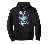 Portuguese Water Dog Howling to the Moon Retro 90's Pullover Hoodie