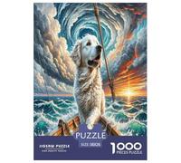 Portuguese Water Dog Jigsaw Puzzles Puzzles for Adults Kids. 1000 Pieces Great Gifts Challenge Toy Educational Games Home Decoration for Educational Games Gifts 38x26cm/1000pcs