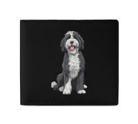 Portuguese Water Dog Mens Wallet Slim Leather Card Holder Bifold Wallets Front Pocket