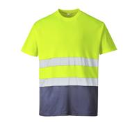 Portwest 2-Tone Cotton Comfort T-Shirt Yellow/Navy Size: L Colour: Yel L