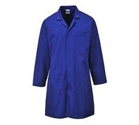 Portwest 2852 Standard Lab Coat Kingsmill Polycotton Professional Protective Workwear Concealed Stud 3 Pocket Storage Durable Comfortable Non-Shrinking, Royal Blue, L